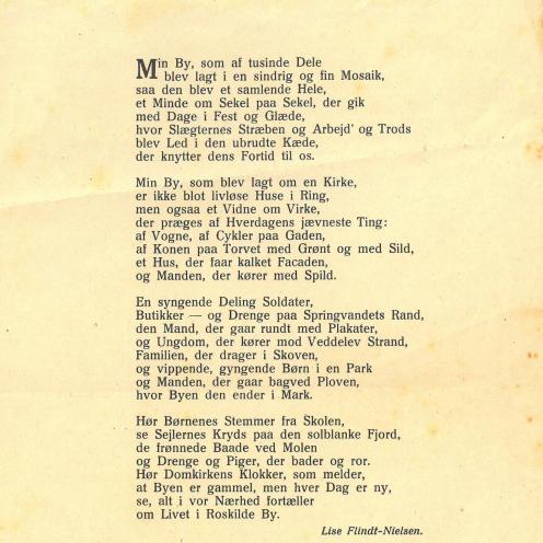 Sanghæfte med Roskildesangens tekst, 1947.